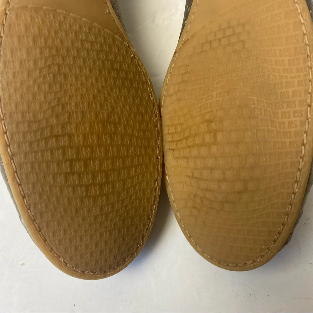 Vintage Stuart Weitzman Gold Metallic Leather Chain Bit Loafers 7.5 SS